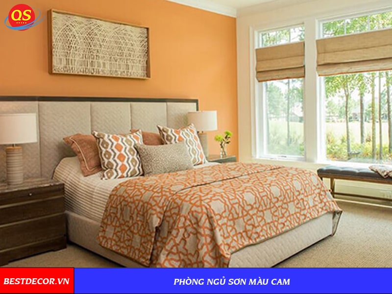 Phòng ngủ sơn màu cam
