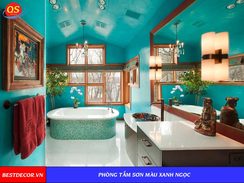 Sơn phòng tắm màu xanh ngọc