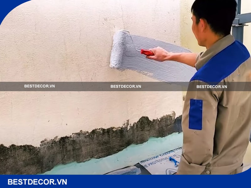 Sử dụng xi măng, vữa chống thấm vết nứt tường