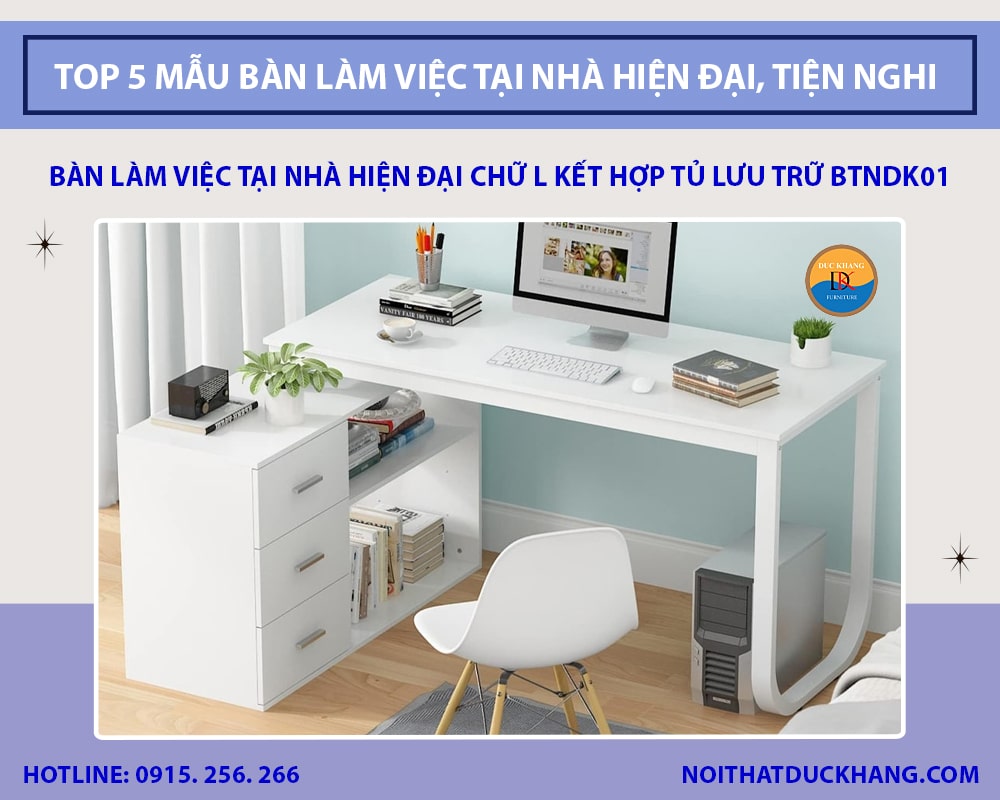 Top 5 mẫu bàn làm việc tại nhà hiện đại, tiện nghi 2025
