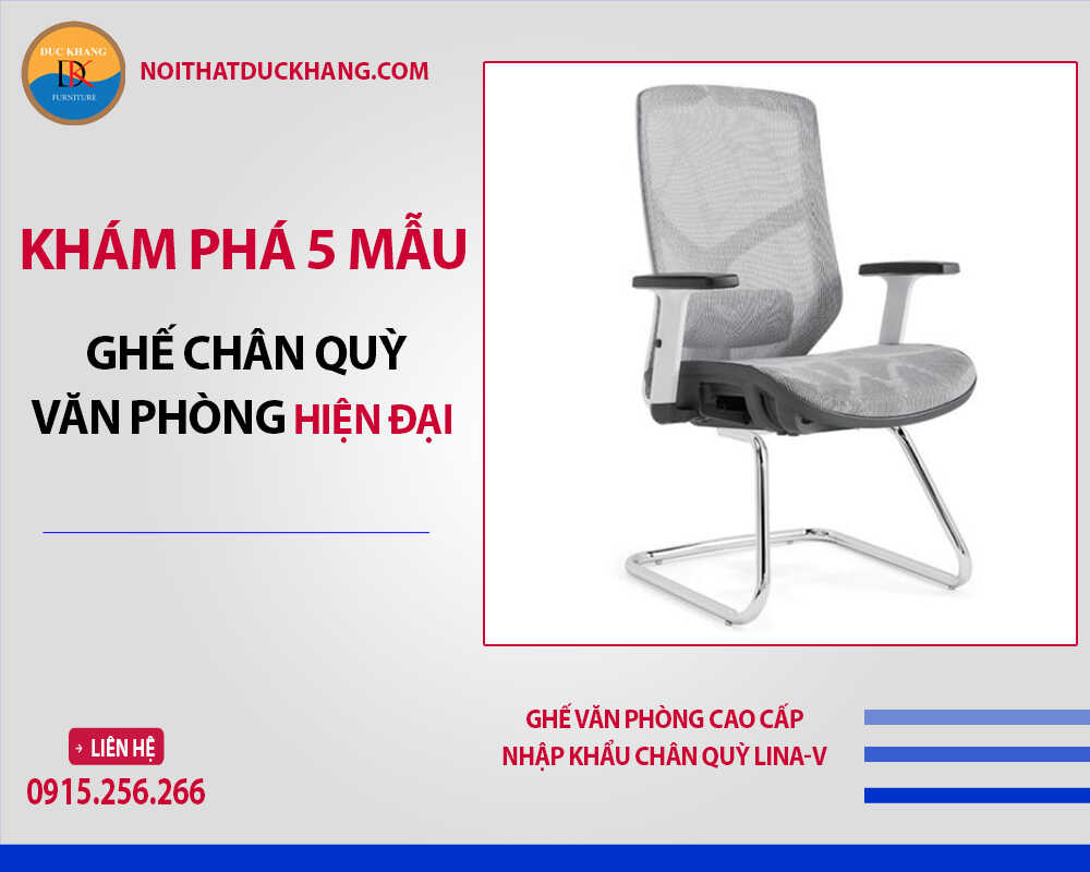 Ghế văn phòng cao cấp nhập khẩu chân quỳ Lina-V Ghế văn phòng cao cấp nhập khẩu chân quỳ Lina-V