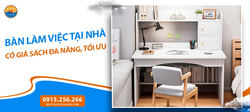 Bàn làm việc tại nhà bằng gỗ kèm kệ trưng bày và tủ lưu trữ tiện lợi BTNDK39 Bàn làm việc tại nhà bằng gỗ kèm kệ trưng bày và tủ lưu trữ tiện lợi BTNDK39