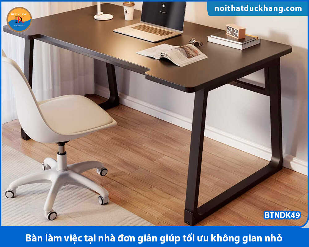 Bàn làm việc tại nhà đơn giản hiện đại, chân sắt BTNDK49 Bàn làm việc tại nhà đơn giản hiện đại, chân sắt BTNDK49
