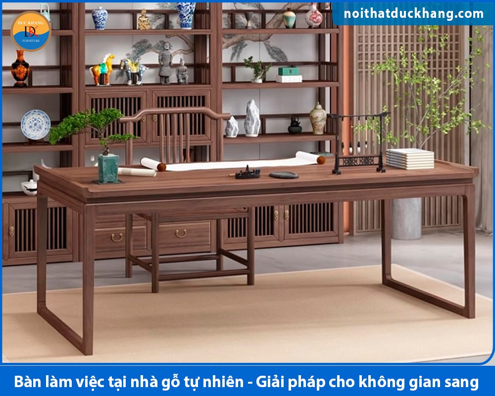Mẫu bàn làm việc tại nhà gỗ tự nhiên phong cách tối giản Mẫu bàn làm việc tại nhà gỗ tự nhiên phong cách tối giản