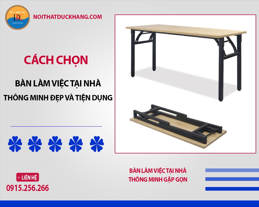 Bàn làm việc tại nhà thông minh gập gọn Bàn làm việc tại nhà thông minh gập gọn