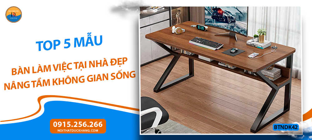 Bàn làm việc tại nhà đẹp giá rẻ, chân sắt sơn tĩnh điện dáng chữ K BTNDK42 Bàn làm việc tại nhà đẹp giá rẻ, chân sắt sơn tĩnh điện dáng chữ K BTNDK42