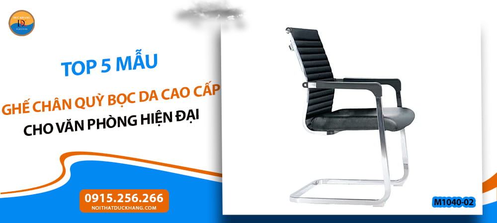 Ghế chân quỳ bọc da cao cấp, tay vịn bằng sắt Đức Khang M1040-02