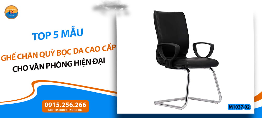 Ghế chân quỳ bọc da cao cấp, tay vịn nhựa cố định M1037-02