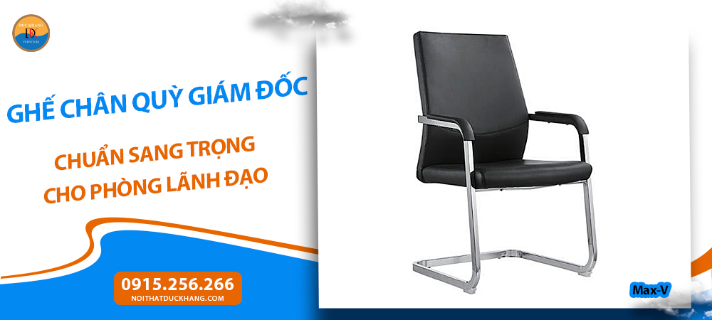 Ghế chân quỳ giám đốc tay vịn ốp nhựa PP bền chắc Max-V