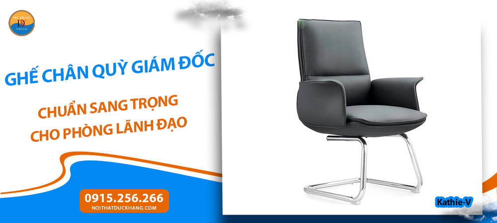 Ghế chân quỳ giám đốc nhập khẩu tựa bọc da Kathie-V