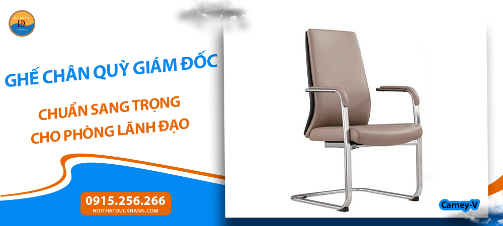 Ghế chân quỳ giám đốc tay vịn ốp da PU Carney-V